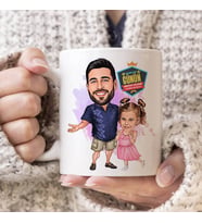 Mükemmel Baba ve Kızı Karikatürlü Kupa Bardak