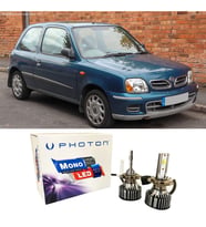 Nissan Micra K11 Led Xenon Uzun + Kısa Far Ampulü H4 Mono Yeni Seri Beyaz 1992-2002