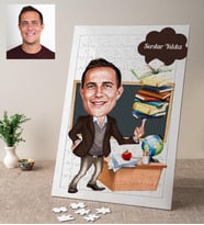 Karikatür Öğretmen Kişiye Özel Puzzle