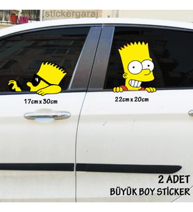 sürücü ve koca kafa cam sticker yeni nesil büyük boy etiket 2li