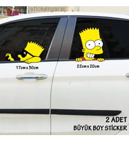 sürücü ve koca kafa cam sticker yeni nesil büyük boy etiket 2li