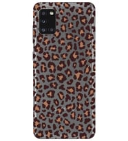 Samsung Galaxy A31 Uyumlu Leopar Desenli Şeffaf Telefon Kılıfı