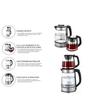 Sinbo 2'si 1 Arada Çaycı - Kettle - 2.0L + 1.2L Kapasite - Cam Gövde