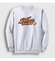 Presmono Unisex Beyaz Logo Oyun Street Fighter Sweatshirt 324179tt (Beyaz)