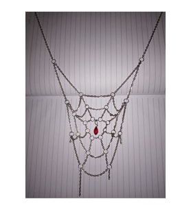 Spider Web Gothic Kolye Örümcek Ağı ve Kan Damlası Kolyesi Cadılar Bayramı Konseptli Takı