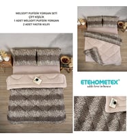 ETE HOMETEX ÇİFT KİŞİLİK LÜX WELSOFT YORGAN SETİ 195X215CM LEOPAR BEJ 8696474231945
