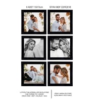 6 adet 15x15 Kare Çerçeve Fotoğraf Hediyeli (Siyah)