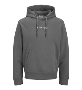 Jack & Jones JJSKI Kapüşonlu Sweatshirt – Erkek Logo Hoodie AW25 (Antrasit)