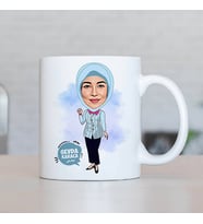 Kişiye Özel Başörtülü Hanımlar İçin Hediyelik Karikatürlü Kupa Bardak