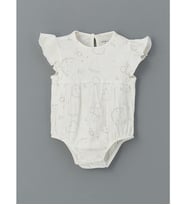 LCW baby Ekru Baskılı Kız Bebek Çıtçıtlı Body