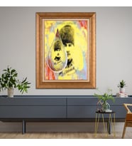 Altın Varaklı Çerçeveli Paspartulu Atatürk Tablo DC0565 (Gold)