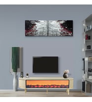 Talia Şömineli Tv Sehpası Cappuccino Gold Oval Bluetooth Hoparlörlü 7 Renk Efektli 160x40x50 Cm