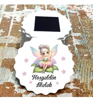 Magnet Hediyelik - Peri Kızı Tasarım Doğum Günü - Yenidoğan Bebek Hatıra Magnet