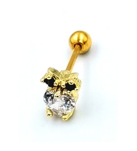 Çelik Zirkon Taşlı Piercing