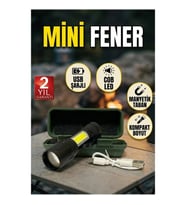 Mini COB LED USB Şarjlı Anahtarlık Tipi El Feneri – Manyetik Tabanlı Kompakt Aydınlatma