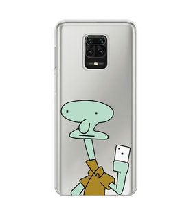 Redmi Note 9 Pro / 9s Uyumlu Squidward Selfie Tasarımlı Şeffaf Telefon Kılıfı