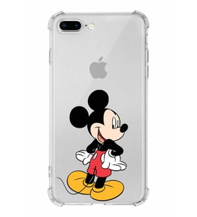 Apple iPhone 8 Plus Uyumlu Köşe Korumalı Antişok  Kapak Mickey Mouse Tasarımlı Şeffaf  Kılıf