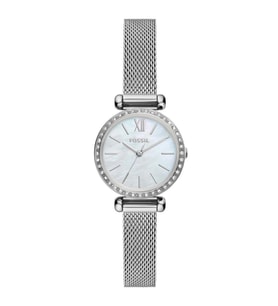 FOSSIL FBQ3896 HASIR KORDON TAŞLI KADIN KOL SAATİ (Gümüş)