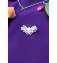 Kelebek Model Telkari El İşçiliği Gümüş Broş Yaka Iğnesi