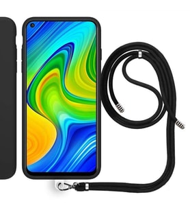 Xiaomi Redmi Note 10 Pro Max İp Askılı Silikon Kılıf Siyah