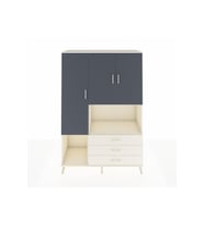 Hyperion Dolap 6 Raflı 3 Çekmeceli 3 Kapaklı 132x44x195 Aytaşı-Antrasit/Aytaşı
