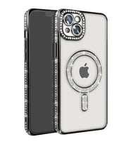 Iphone 14 Kılıf Joke Simli Magneticsafe Kılıf - Siyah