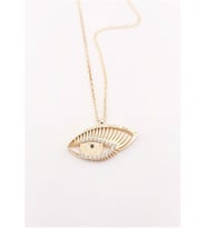 Gold Tasarım Göz Gümüş Kolye (Rose - Yeşil)