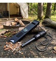 Knivox 5'i 1 Arada Kamp Hayatta Kalma Kiti - Magnezyum Çubuğu, Pusula, Düdük ve Kav Kazıyıcı