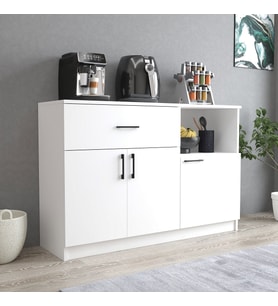 Tanmob MTD0401 İnci 128 cm Kapaklı Çekmeceli Alt Mutfak Dolabı Beyaz