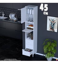 Eliusta Roven 45 cm 3 Çekmeceli Çok Amaçlı 2 Kapaklı Mutfak Kiler Banyo Organizer Çocuk Odası Dolabı