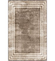 Eliana Home Baskılı, Yıkanabilir Kaymaz Taban Salon Halısı LNA1357-HT487 100x150 cm (Kahverengi)