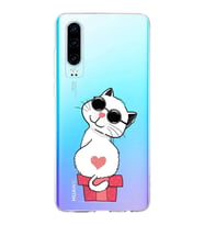 Huawei P30 Uyumlu Kapak Coolcat Tasarımlı Şeffaf Silikon Kılıf