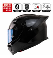 FX211X Siyah Motosiklet Kaskı Spoiler Mod Güneş Vizörlü Full Face Kask