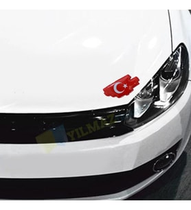 Türk Bayrağı Damla Oto Sticker Araba Yapıştırma Etiket 2 Adet ( 7.5 x 3.5 Cm Ölçü )