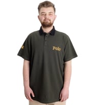 Mode XL Büyük Beden Erkek T-shirt Polo HORSE 23339 Haki