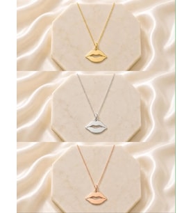 Kişiye Özel Minimal Dudak Kolye 925K Gümüş (Rose)
