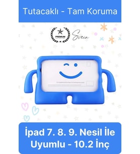 Dayanıklı Apple İpad 7. 8. 9. Nesil 10.2 İnç Uyumlu Çocuk İçin Ayaklı Tablet Kılıfı Koruyucu Silikon