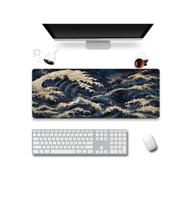SonicTouch Klavye Mousepad 40x90cm Dikişsiz Pürüzsüz Sıvı Geçirmez Kaymaz Taban Karanlık Deniz