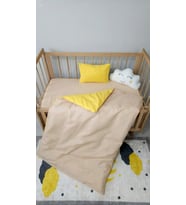 Baby Clime, 5 Parça Bebek Uyku Seti - Bulut Yastık Hediyeli - 90x130 Yorganlı (Bej)
