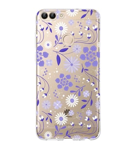 Huawei P Smart 2018 Uyumlu Kapak Flowers Tasarımlı Şeffaf Silikon Kılıf