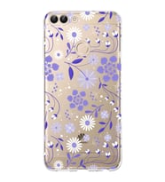 Huawei P Smart 2018 Uyumlu Kapak Flowers Tasarımlı Şeffaf Silikon Kılıf