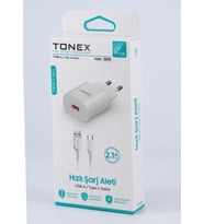 Tonex 2.1A 10W Usb To Type-C Şarj Cihazı - TY12W (Beyaz)