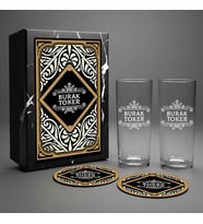 Premium Rakı Seti – İsmine Özel 2’li Bardağıyla – Premium Kutuda – Patron Hediye