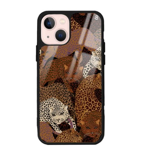 iPhone 13 Leoparlar Tasarımlı Glossy Telefon Kılıfı