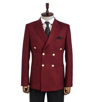Kruvaze Slim Fit Bordo Erkek Ceket - Wessi