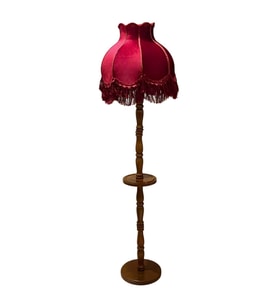Bordo Sehpalı Vintage Lambader 170x45cm
