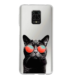 PrintiFy Xiaomi Redmi Note 9 Pro ile Uyumlu 1mm Slim Fit Kedi 3 050d Baskılı Şeffaf  Kılıf