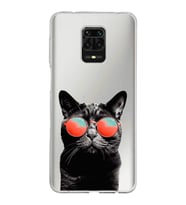 PrintiFy Xiaomi Redmi Note 9 Pro ile Uyumlu 1mm Slim Fit Kedi 3 050d Baskılı Şeffaf  Kılıf
