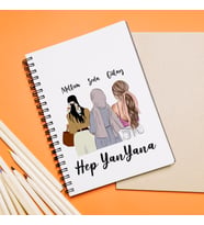 Kız Arkadaşlar Tesettürlü - Açık ( Hep Yan Yana ) Tasarımlı Defter Kişiye Özel