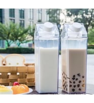 1 Litre Mika Süt Kabı Şeffaf